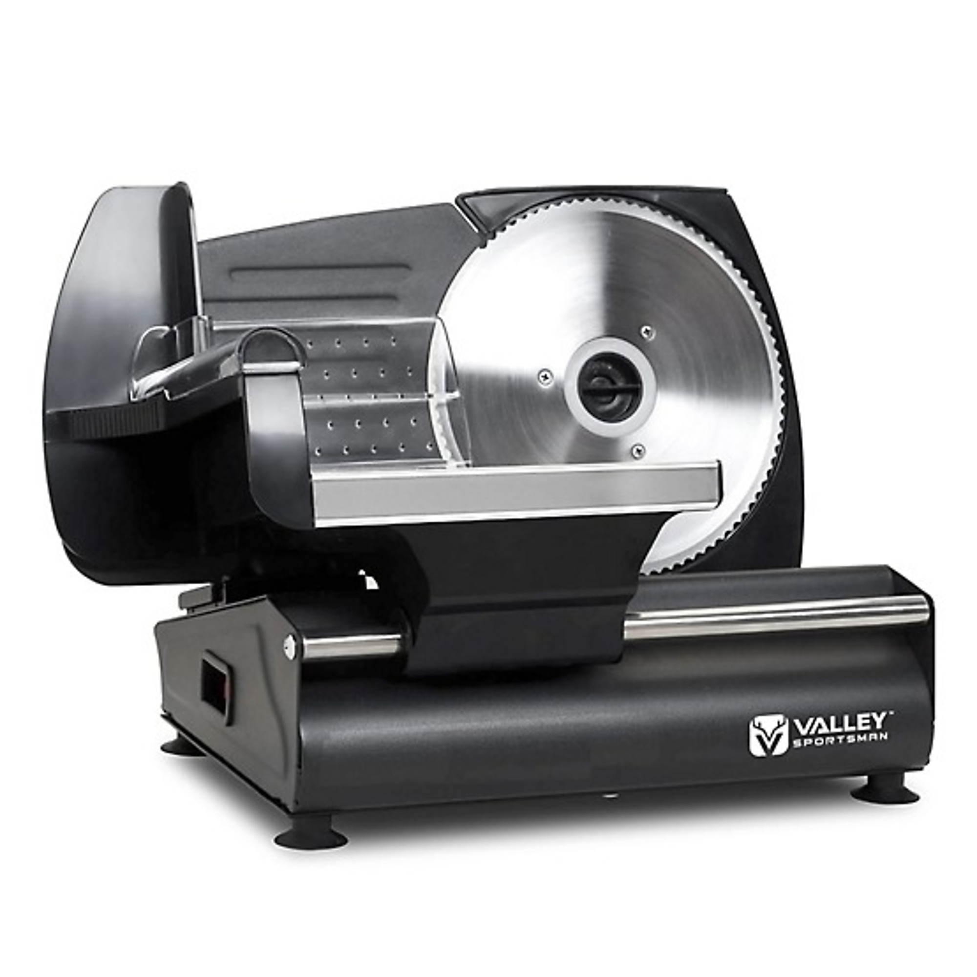Valley Sportsman Electric Meat Slicer — 7.5in. Stainless Steel Blade, 180W, Adjustable Thickness, Black